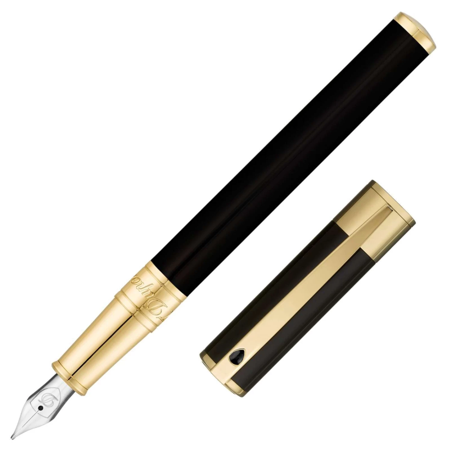 S.T. Dupont D-Initial Duotone Black And Gold Fountain Pen 2 S.T. Dupont D-Initial Duotone Black And Gold Fountain Pen - Image 2