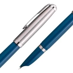 Parker 51 Teal Blue And Chrome Fountain Pen -Fine Pen Shop 13340 497