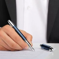 Montblanc Blue Hour LeGrand Solitaire Fountain Pen 5 Montblanc Blue Hour LeGrand Solitaire Fountain Pen -Fine Pen Shop 14147 615