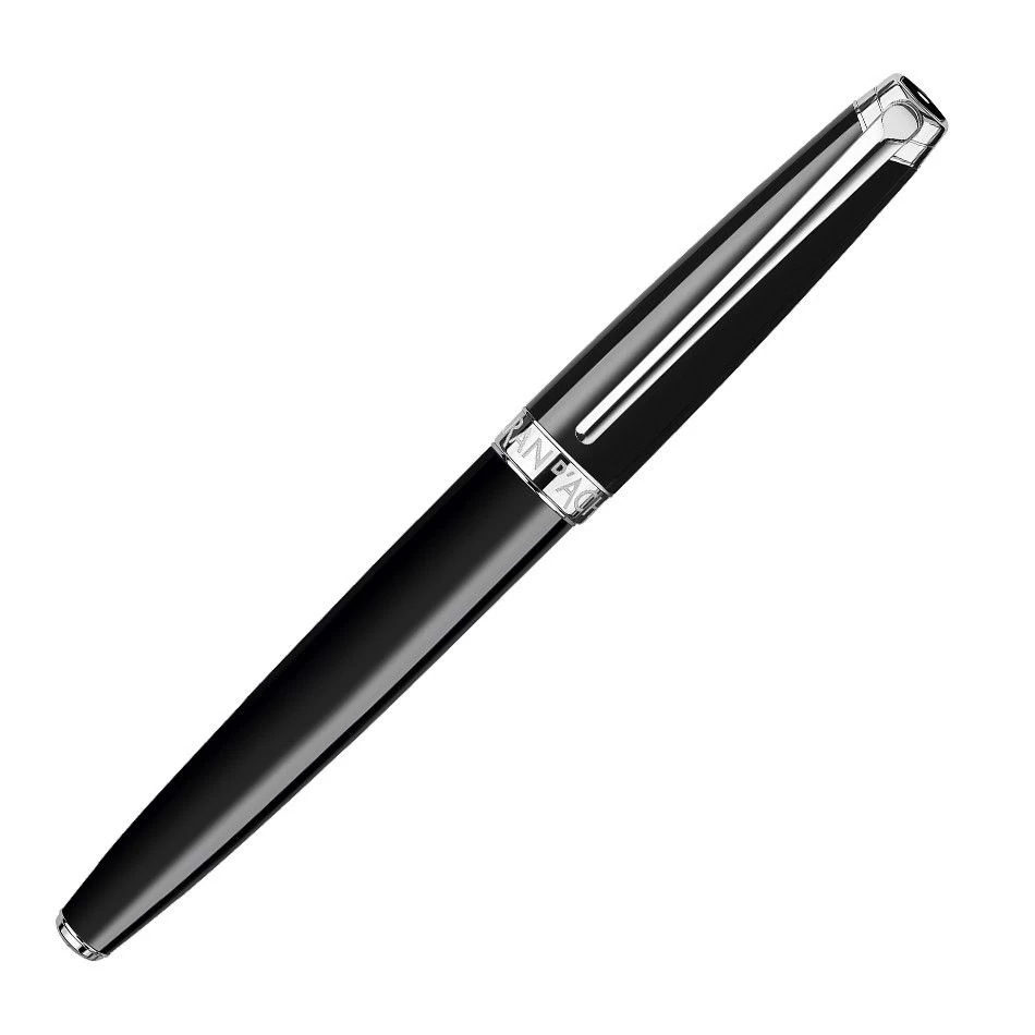 Caran D’Ache Leman Ebony Black Silver Trim Fountain Pen MEDIUM 2 Caran D’Ache Leman Ebony Black Silver Trim Fountain Pen MEDIUM - Image 2
