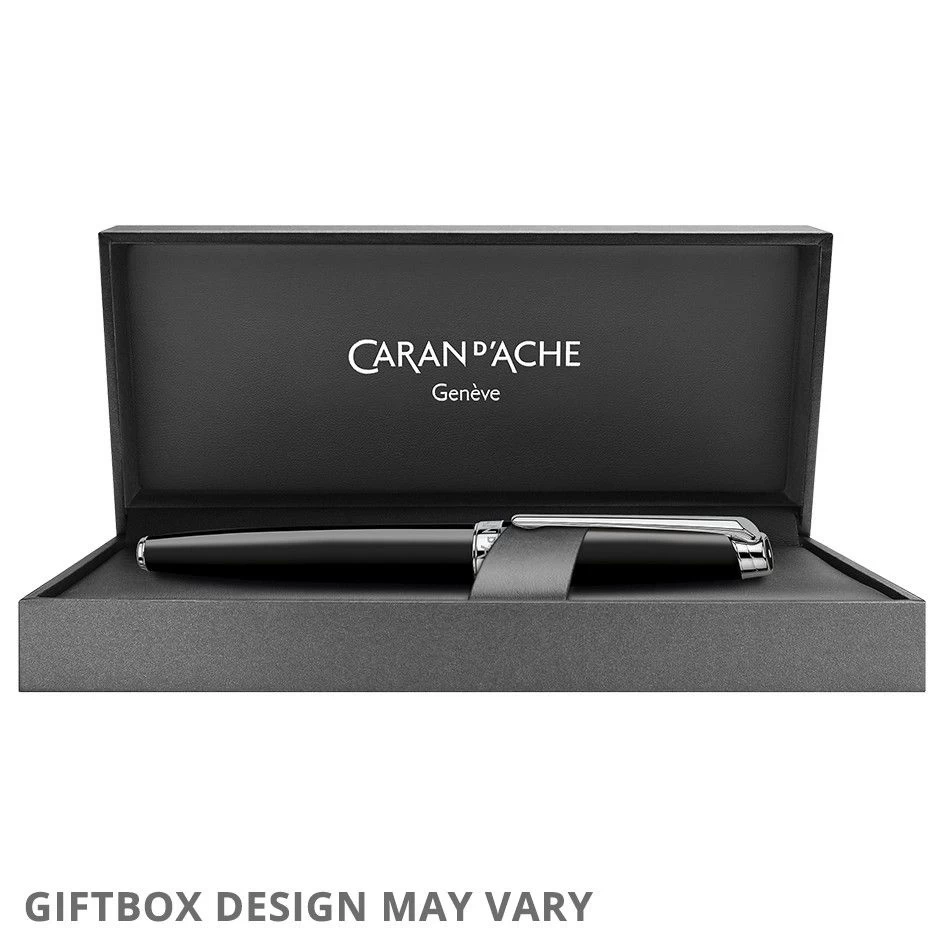 Caran D’Ache Leman Ebony Black Silver Trim Fountain Pen MEDIUM 3 Caran D’Ache Leman Ebony Black Silver Trim Fountain Pen MEDIUM - Image 3