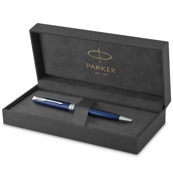 Parker Sonnet Blue Lacquer Chrome Trim Ballpoint Pen 2 Parker Sonnet Blue Lacquer Chrome Trim Ballpoint Pen - Image 2