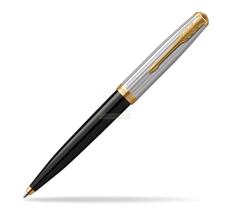 Parker 51 Premium Black Gold Trim Ballpoint Pen 1 Parker 51 Premium Black Gold Trim Ballpoint Pen