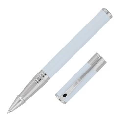 S.T. Dupont D-Initial Blue Chrome Trim Rollerball Pen
