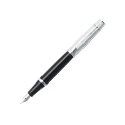Sheaffer 300 Glossy Black Barrel Chrome Cap Fountain Pen