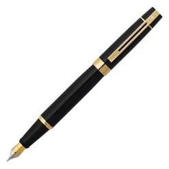 Sheaffer 300 Glossy Black Gold Trim Fountain Pen