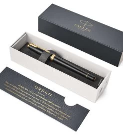 Parker Urban Muted Black Gold Trim Fountain Pen 5 Parker Urban Muted Black Gold Trim Fountain Pen -Fine Pen Shop 4293 1489