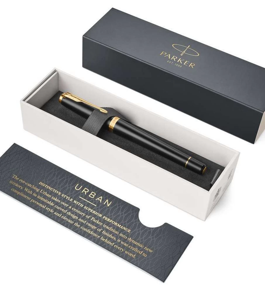 Parker Urban Muted Black Gold Trim Fountain Pen 3 Parker Urban Muted Black Gold Trim Fountain Pen - Image 3