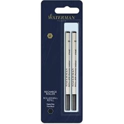 Waterman Black Rollerball Twin Pack Refills – Fine