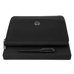 Hugo Boss Contour Black Pen & Folder Set