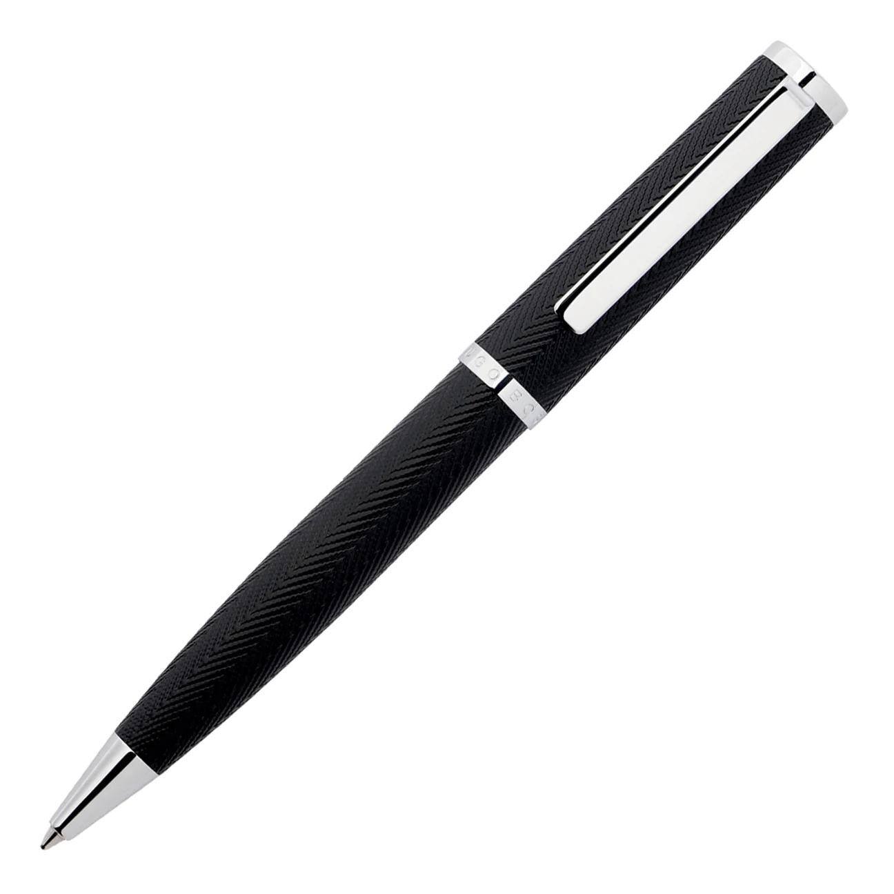 Hugo Boss Formation Herringbone Chrome Ballpoint Pen 1 Hugo Boss Formation Herringbone Chrome Ballpoint Pen