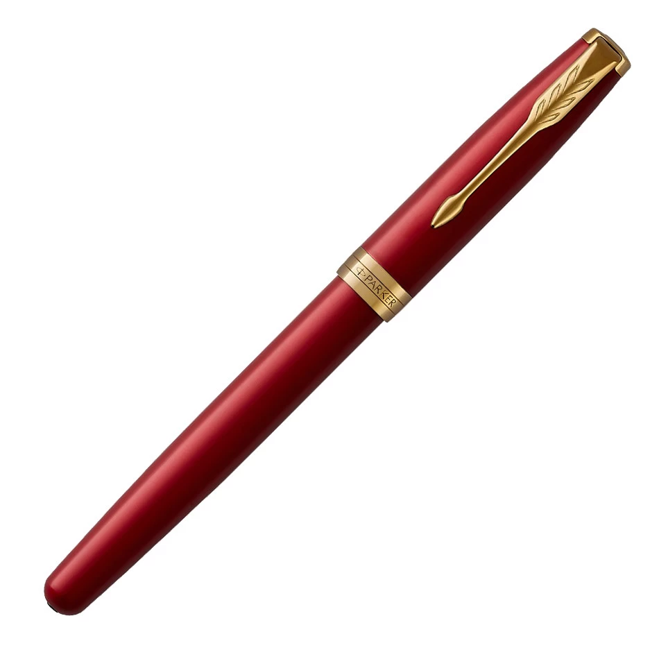 Parker Sonnet Red Lacquer Gold Trim Fountain Pen 2 Parker Sonnet Red Lacquer Gold Trim Fountain Pen - Image 2