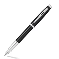 Sheaffer 100 Glossy Black Chrome Trim Fountain Pen