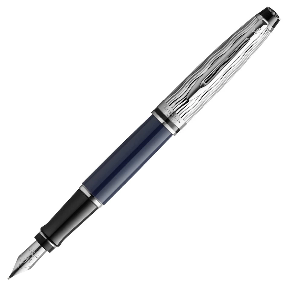 Waterman Expert Special Edition Deluxe Blue And Chrome Trim Fountain Pen 1 Waterman Expert Special Edition Deluxe Blue And Chrome Trim Fountain Pen