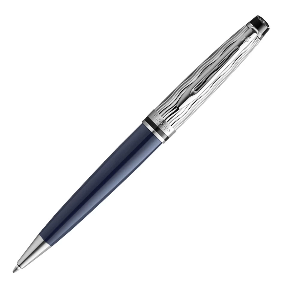 Waterman Expert Special Edition Deluxe Blue And Chrome Trim Ballpoint Pen 1 Waterman Expert Special Edition Deluxe Blue And Chrome Trim Ballpoint Pen