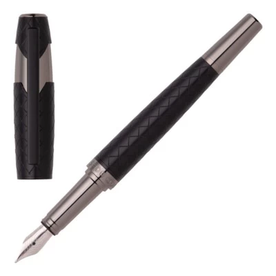 Hugo Boss Chevron Black Fountain Pen 1 Hugo Boss Chevron Black Fountain Pen