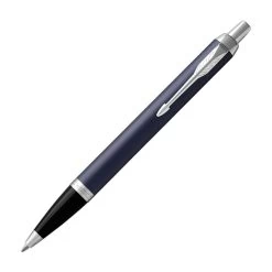Parker IM Matte Blue Chrome Trim Ballpoint Pen
