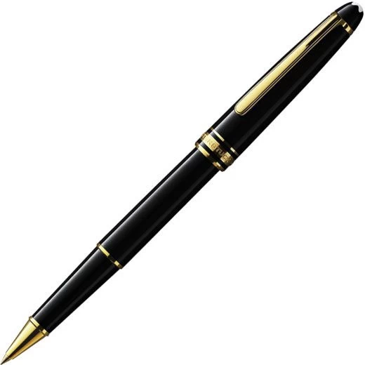 Montblanc Meisterstuck Classique Black Gold Trim Rollerball Pen 1 Montblanc Meisterstuck Classique Black Gold Trim Rollerball Pen
