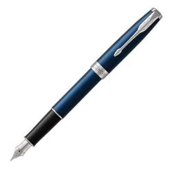 Parker Sonnet Blue Lacquer Chrome Trim Fountain Pen