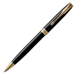 Parker Sonnet Black Lacquer Gold Trim Ballpoint Pen
