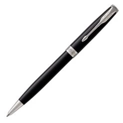 Parker Sonnet Black Lacquer Chrome Trim Ballpoint Pen