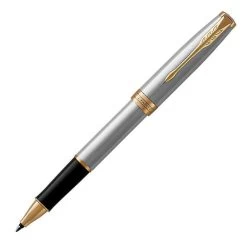 Parker Sonnet Stainless Steel Gold Trim Rollerball
