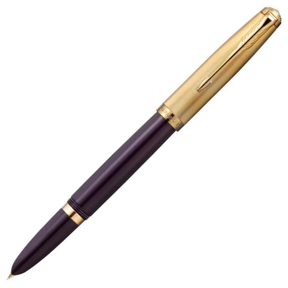 Parker 51 Deluxe Plum And Gold Fountain Pen 1 Parker 51 Deluxe Plum And Gold Fountain Pen