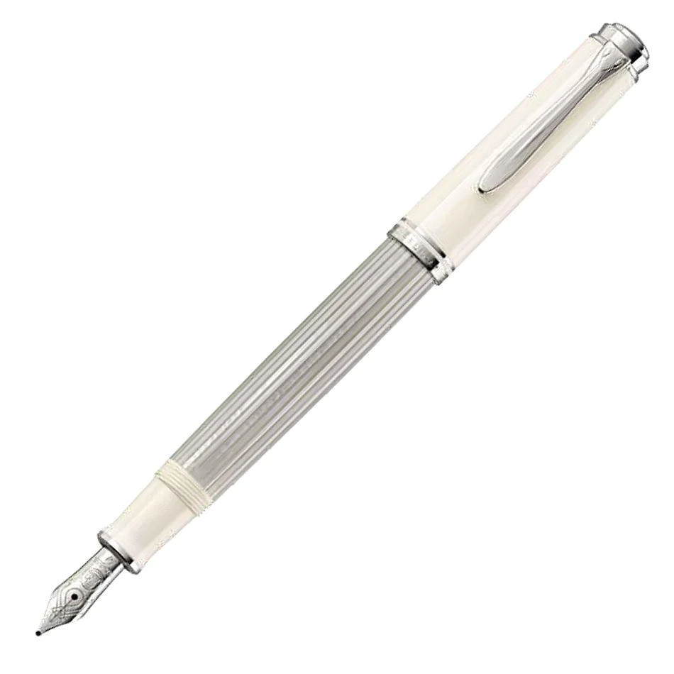 Pelikan Souveraen M405 Silver And White Fountain Pen 1 Pelikan Souveraen M405 Silver And White Fountain Pen