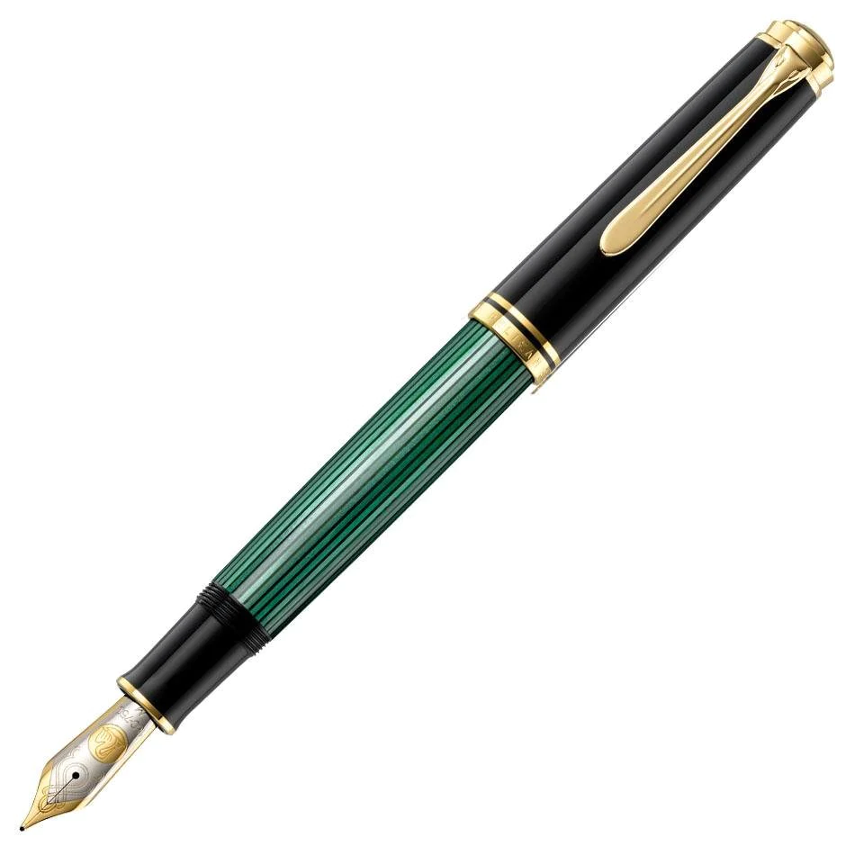 Pelikan Souveraen M1000 Black And Green Fountain Pen 1 Pelikan Souveraen M1000 Black And Green Fountain Pen