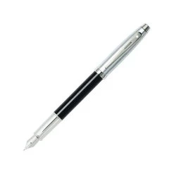 Sheaffer 100 Glossy Black Chrome Cap Fountain Pen