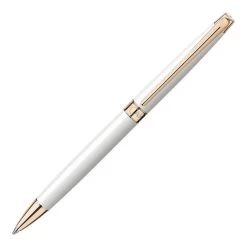 Caran D’Ache Leman Slim White/Rose Gold Ballpoint Pen