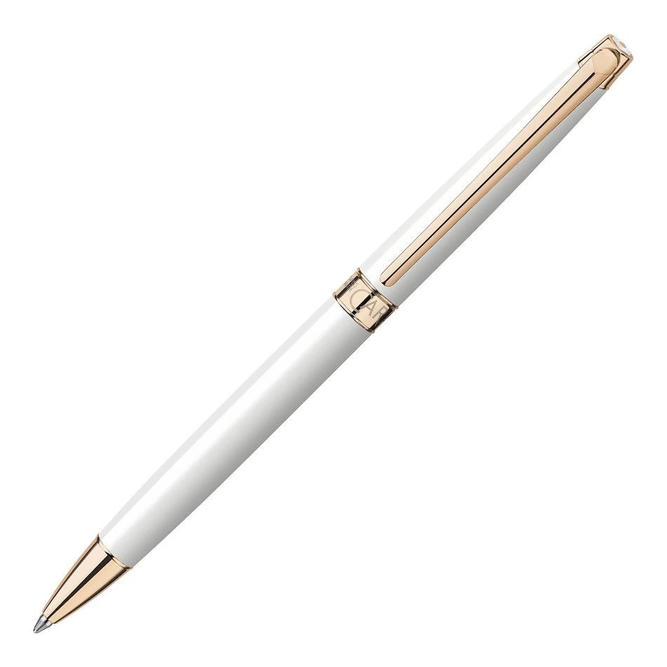 Caran D’Ache Leman Slim White/Rose Gold Ballpoint Pen 1 Caran D’Ache Leman Slim White/Rose Gold Ballpoint Pen